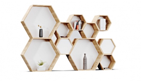 Hive Shelves Wall Panel